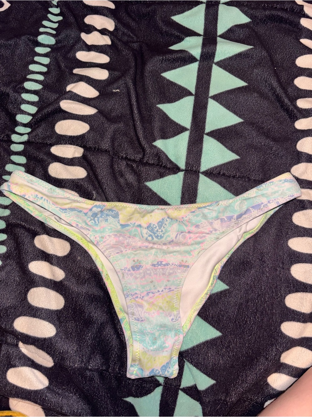 Pastel Marble Print Bikini Bottom